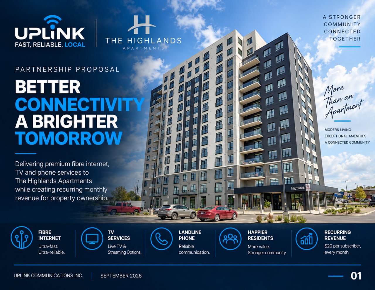 UpLink and The Highlands Apartments connectivity partnership cover